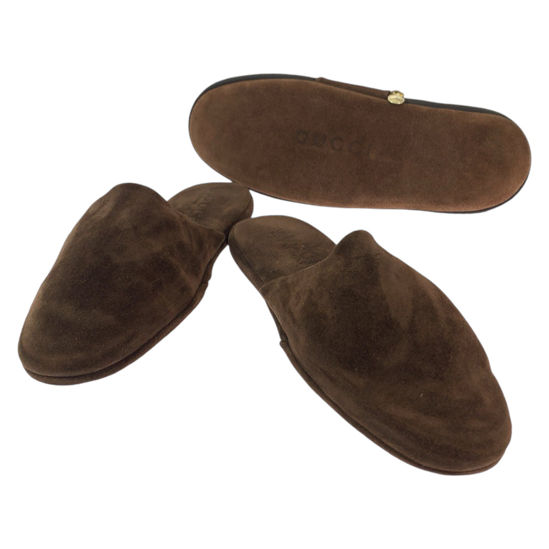 GUCCI Other shoes 115 3015 Suede Brown Slippers with case Portable slippers mens(Unisex) 11 D Used Authentic