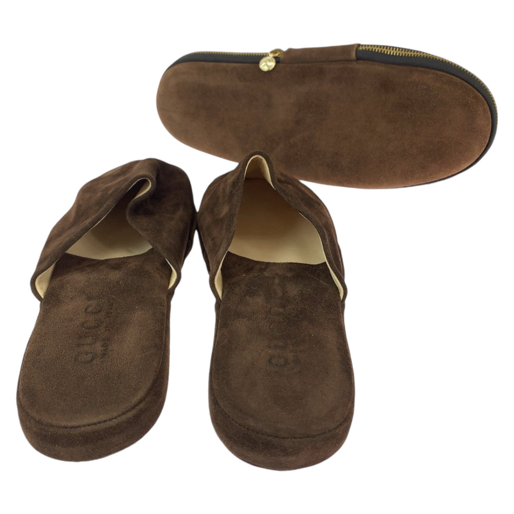 GUCCI Other shoes 115 3015 Suede Brown Slippers with case Portable slippers mens(Unisex) 11 D Used Authentic