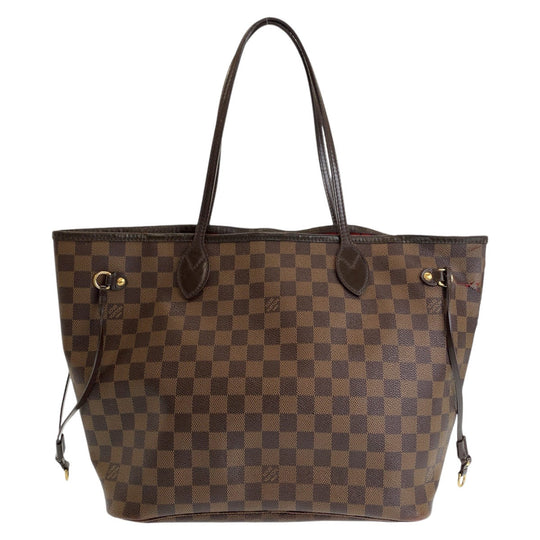 LOUIS VUITTON Tote Bag M51105 PVC Brown Gold Metal Monogram Neverfull MM