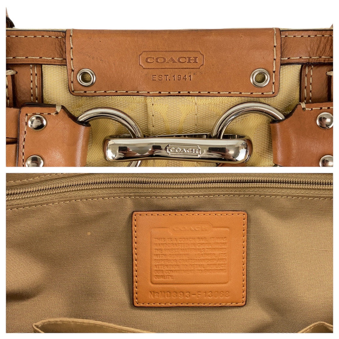 COACH Tote Bag canvas yellow Signature