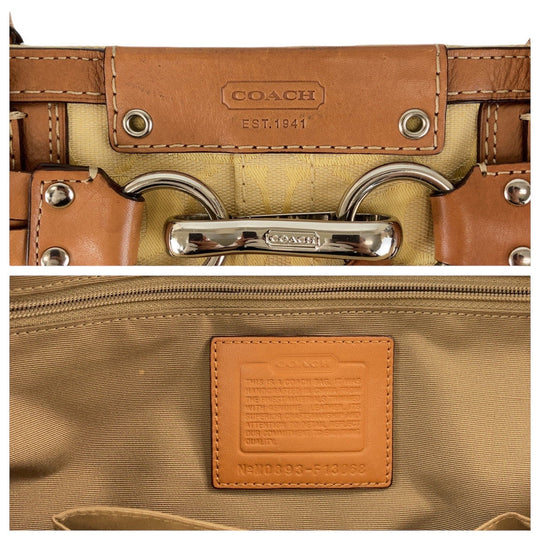 COACH Tote Bag canvas yellow Signature