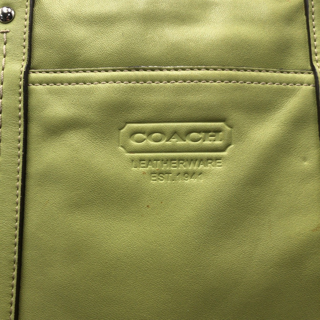 COACH Tote Bag B0959 F13098 leather Green light green Tote Bag handbag Women Used Authentic