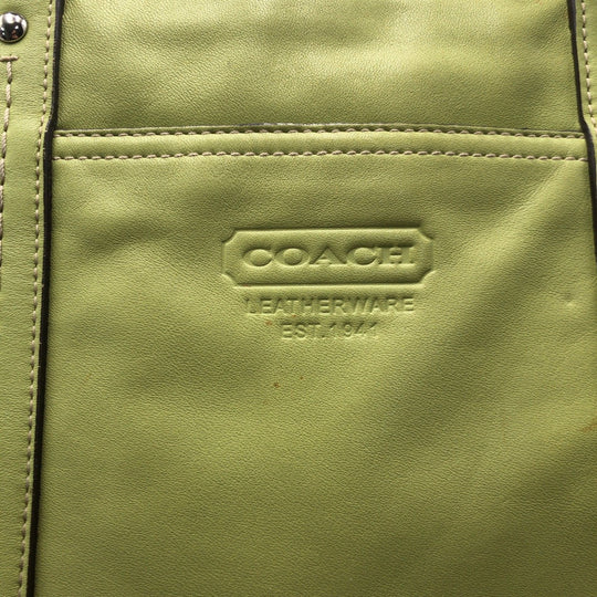 COACH Tote Bag B0959 F13098 leather Green light green Tote Bag handbag Women Used Authentic