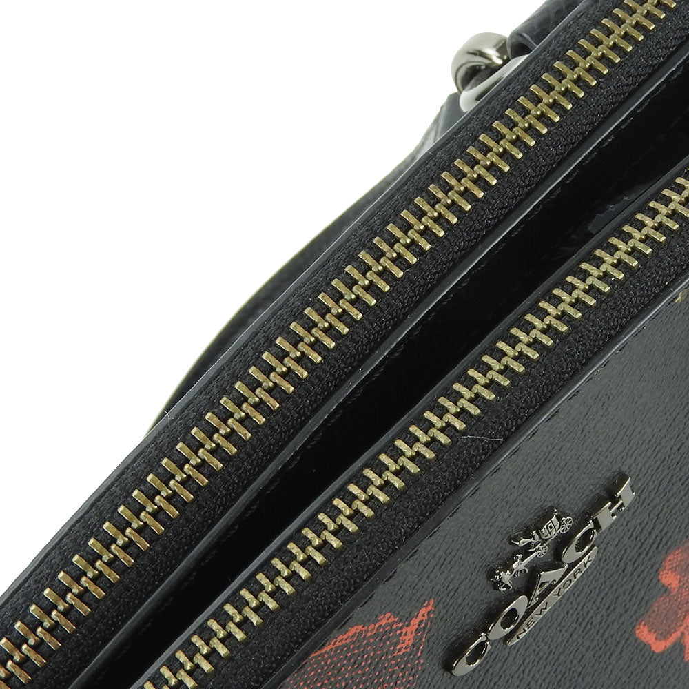 COACH Handbag F55538 PVC, Leather black Women Used Authentic