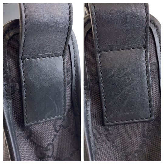 GUCCI Shoulder Bag 1.4205 GG canvas, leather Black GoldMetal Hobo Shoulder Bag Women Used Authentic