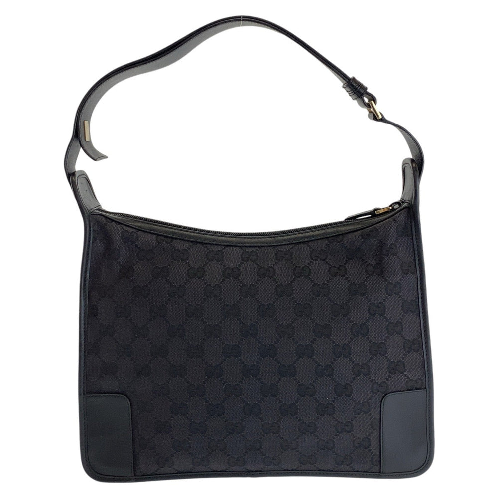GUCCI Shoulder Bag 1.4205 GG canvas, leather Black GoldMetal Hobo Shoulder Bag Women Used Authentic