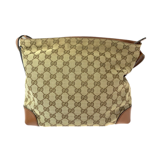 GUCCI Shoulder Bag 337598 GG canvas Brown Silver Metal Shoulder Bag Messenger bag Sherry line Women Used Authentic