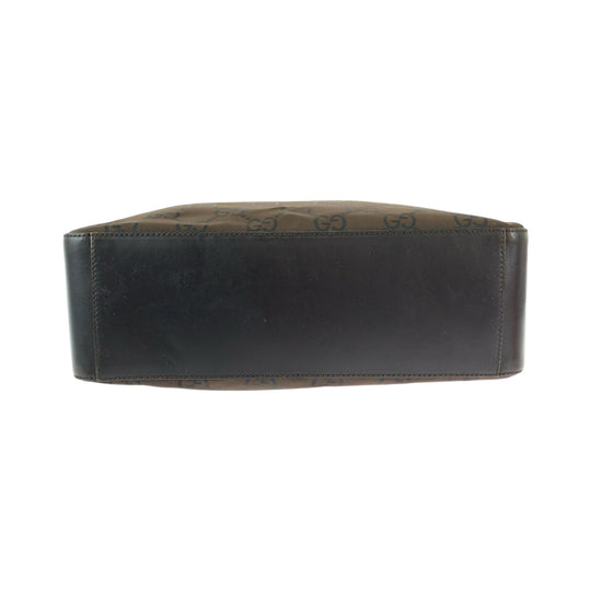 GUCCI Shoulder Bag 001 3770 Nylon Brown Silver Metal One Shoulder Bag Women Used Authentic