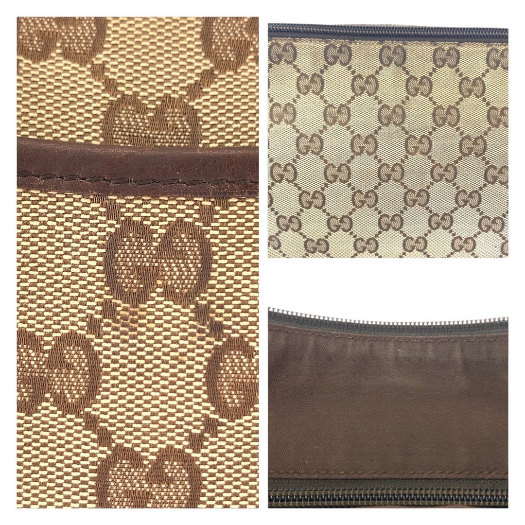GUCCI Shoulder Bag 145857 GG canvas, leather Brown Beige Gold Metal Shoulder Bag Messenger bag Women Used Authentic