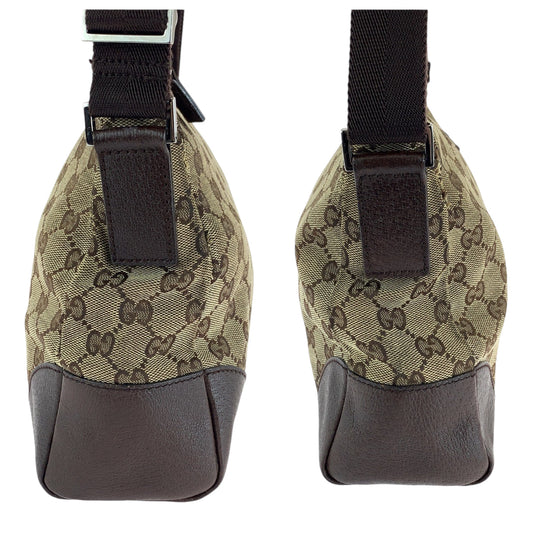 GUCCI Shoulder Bag 114273 GG canvas Brown Beige SilverMetal Shoulder Bag Messenger bag Women Used Authentic