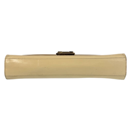 GUCCI Shoulder Bag 001 4214 leather Beige Gold Metal Ready lock Women Used Authentic