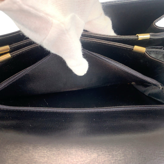 CELINE Shoulder Bag leather Black GoldMetal Crossbody Shoulder Bag Messenger Bag Horse Carriage Metal Women Used Authentic