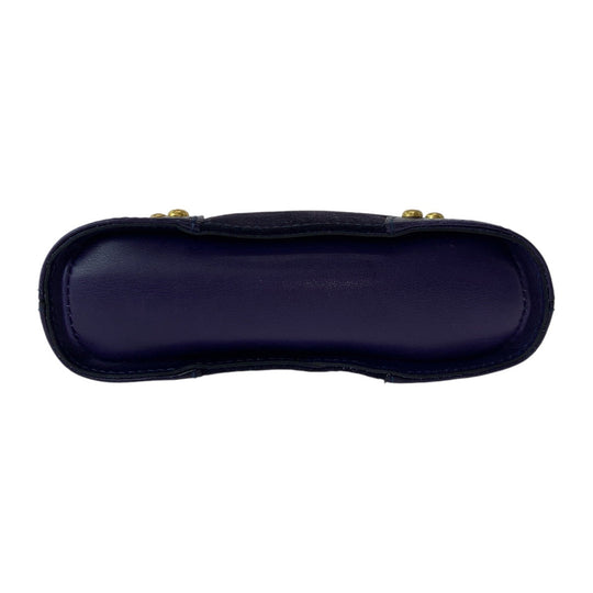 CELINE Shoulder Bag Suede, Leather Purple Violet Gold Metal Crossbody Mini Shoulder Bag Pochette Circle logo studs Women Used Authentic