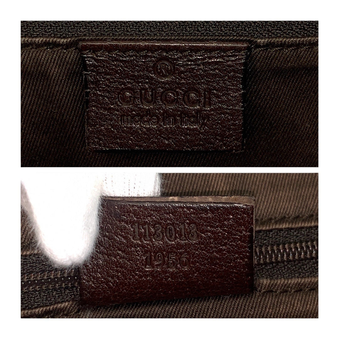 GUCCI Shoulder Bag 113013 GG canvas Beige SilverMetal Crossbody Shoulder Bag Women Used Authentic