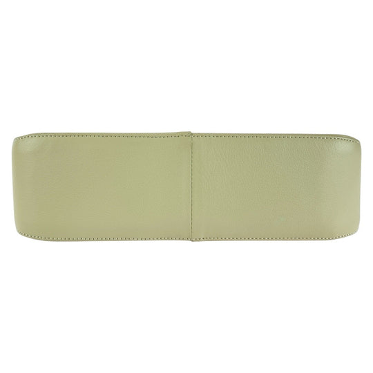 BURBERRY Handbag leather Off White Cream Gold Metal Handbag Shoulder Bag Medium Check Pattern Women Used Authentic