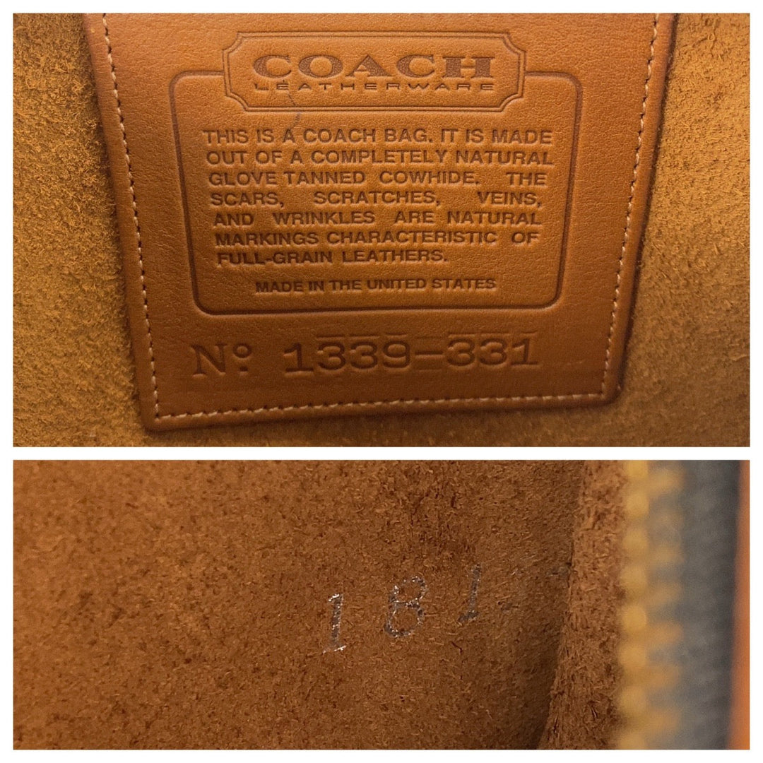 COACH Clutch bag 1339-331 leather Camel Old coach