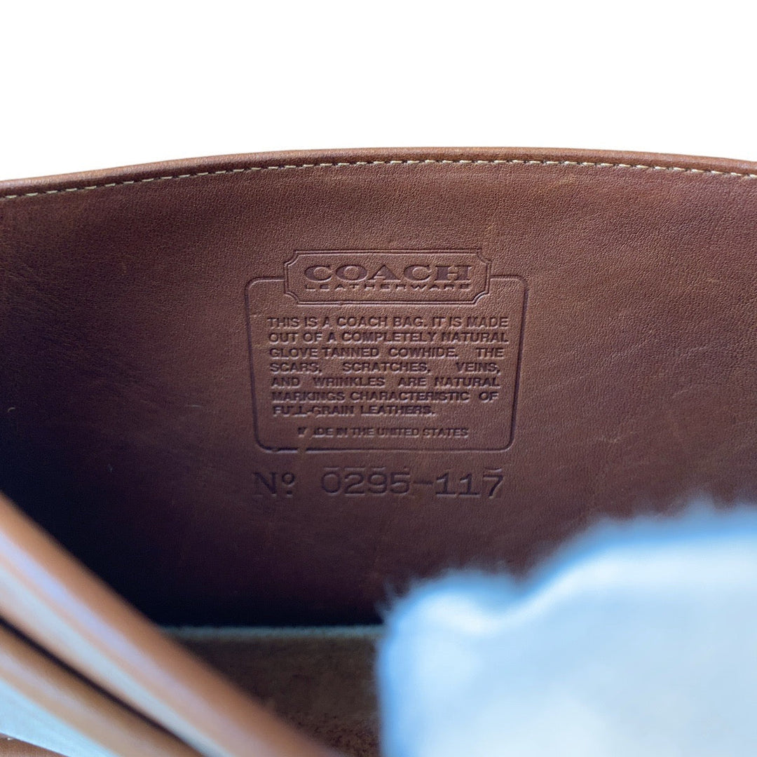 COACH Shoulder Bag 0295 117 leather Brown Gold Metal Shoulder Bag pochette Old coach Women Used Authentic