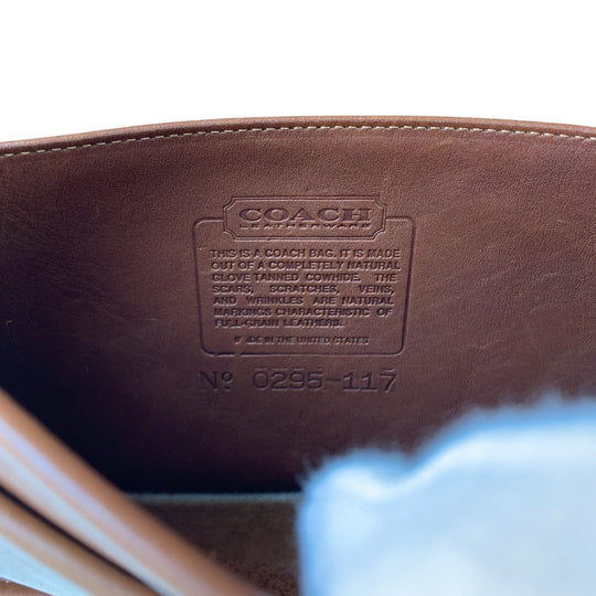 COACH Shoulder Bag 0295 117 leather Brown Gold Metal Shoulder Bag pochette Old coach Women Used Authentic