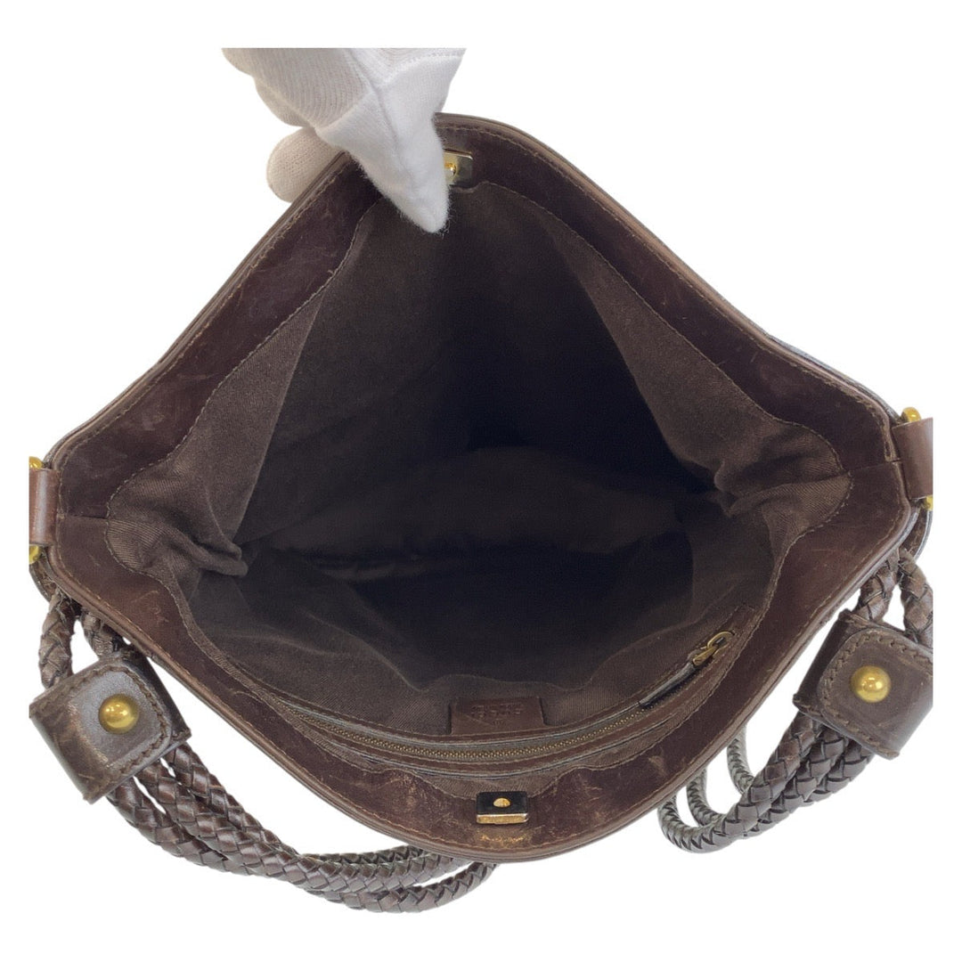 GUCCI Shoulder Bag 109097 GG canvas, leather Brown Beige Gold Metal Crossbody Shoulder Bag Messenger Bag Women Used Authentic