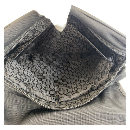 GUCCI Shoulder Bag 28562 Nylon, Leather Black SilverMetal Crossbody Shoulder Bag Messenger Bag Women Used Authentic