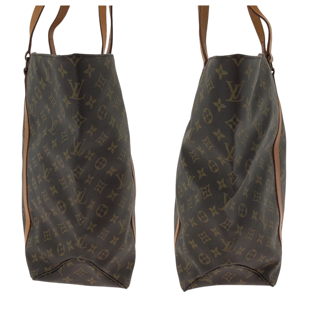 LOUIS VUITTON Tote Bag M51108 PVC Brown Gold Metal Tote Bag Shoulder Bag Monogram Sac shopping Women Used Authentic