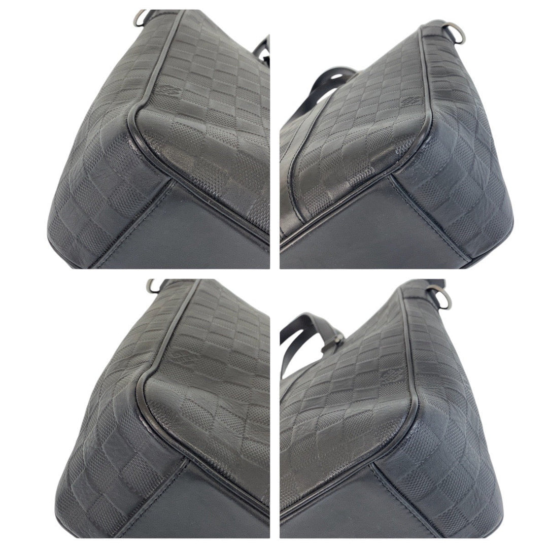 LOUIS VUITTON Tote Bag N41269 leather Black Gunmetal Tote Bag Unisex Damier Anfini Tadao PM Women Used Authentic
