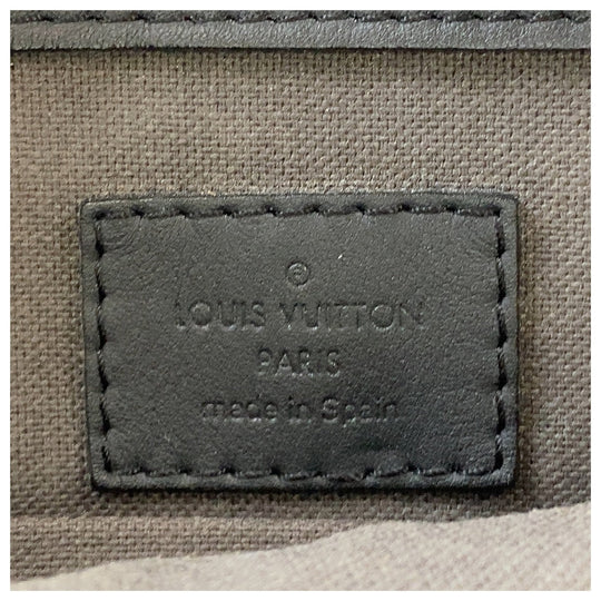 LOUIS VUITTON Tote Bag N41269 leather Black Gunmetal Tote Bag Unisex Damier Anfini Tadao PM Women Used Authentic