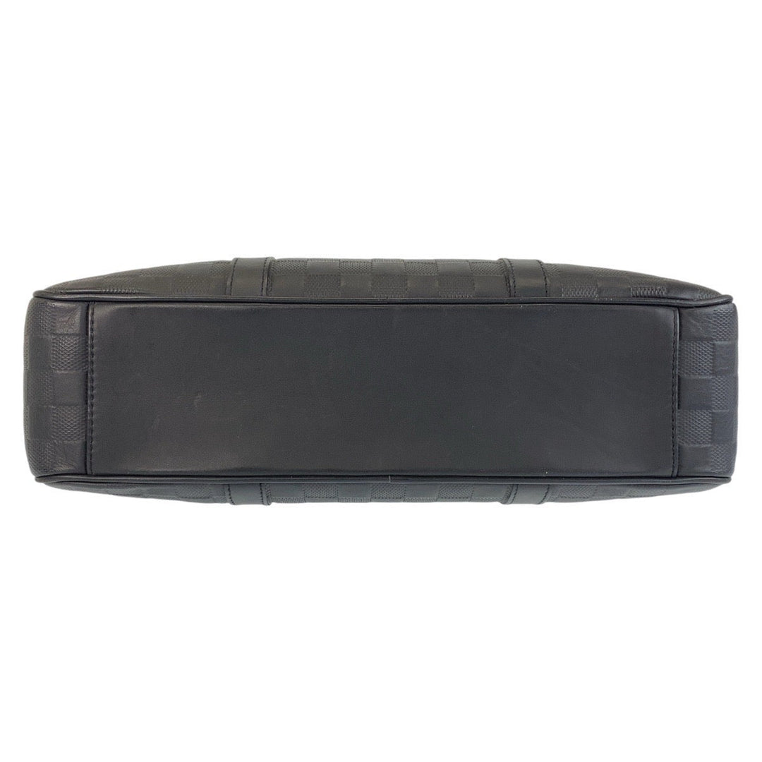 LOUIS VUITTON Tote Bag N41269 leather Black Gunmetal Tote Bag Unisex Damier Anfini Tadao PM Women Used Authentic