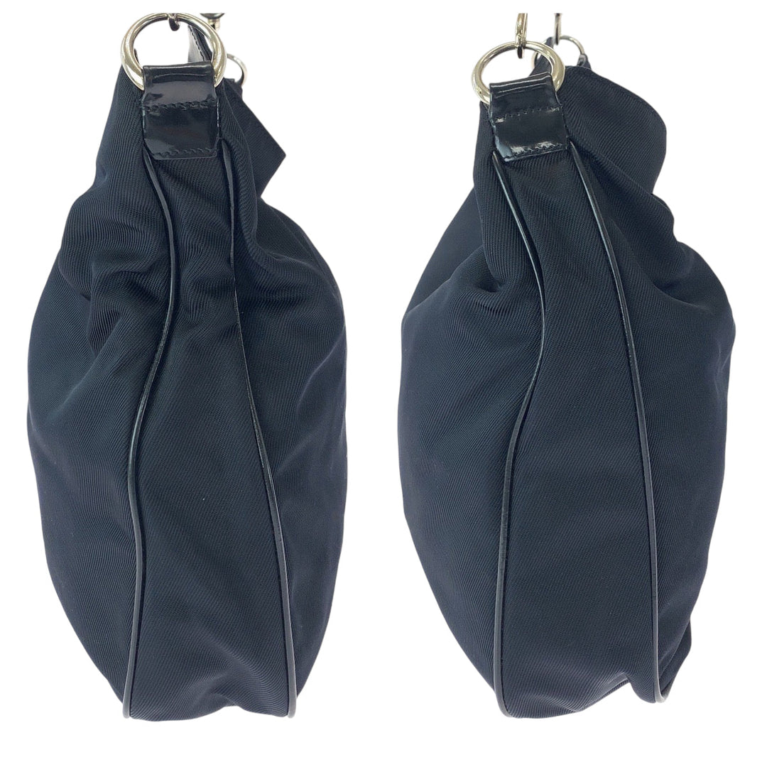 GUCCI Shoulder Bag 001 1705 1577 canvas Dark navy brown Shoulder Bag Handbag 2way Bamboo Women Used Authentic