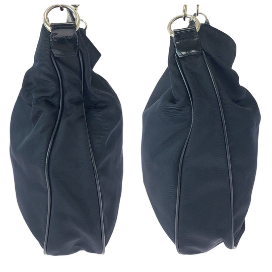 GUCCI Shoulder Bag 001 1705 1577 canvas Dark navy brown Shoulder Bag Handbag 2way Bamboo Women Used Authentic