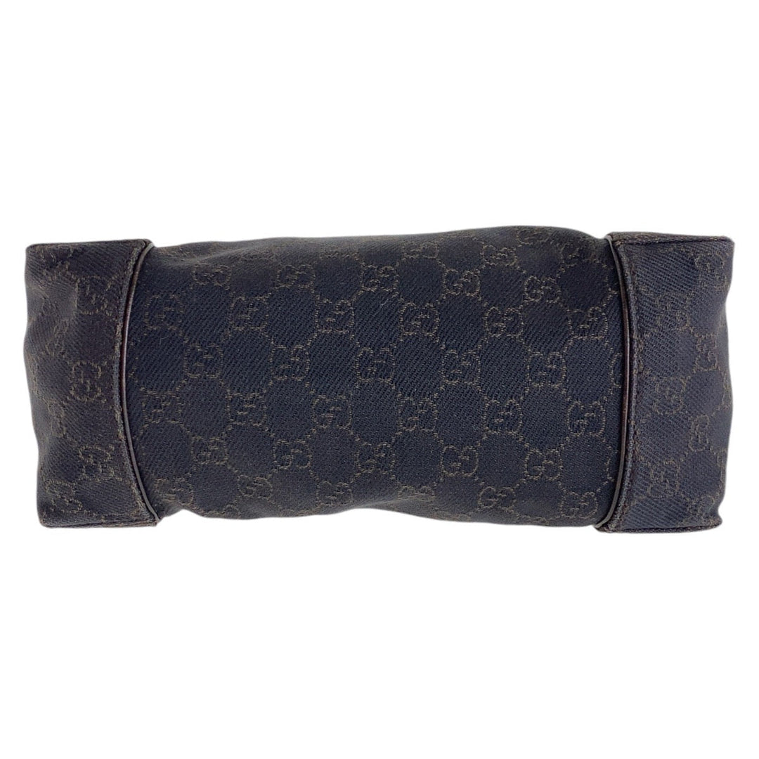 GUCCI Shoulder Bag 101333 GG canvas Brown Silver Metal Hobo Shoulder Bag Handbag Women Used Authentic