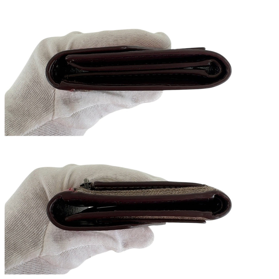 COACH Tri-fold wallet PVC Red Signature