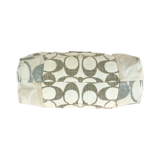 COACH Tote Bag canvas white Signature patchwork