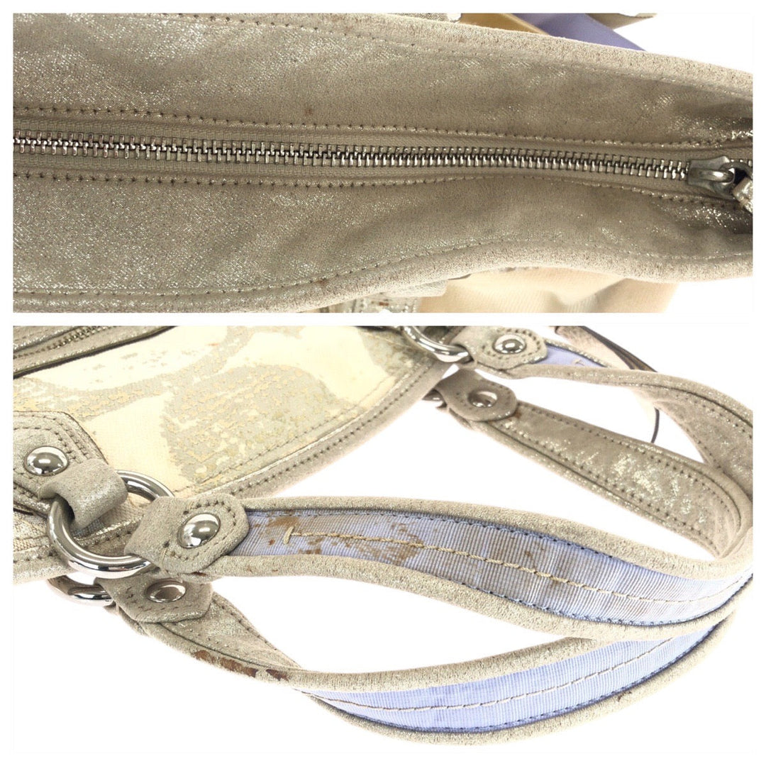 COACH Tote Bag canvas white Signature patchwork