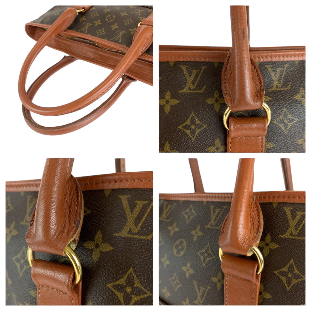 LOUIS VUITTON Tote Bag M42425 PVC Brown Gold Metal Tote Bag Shoulder Bag Monogram Weekend PM mens Used Authentic