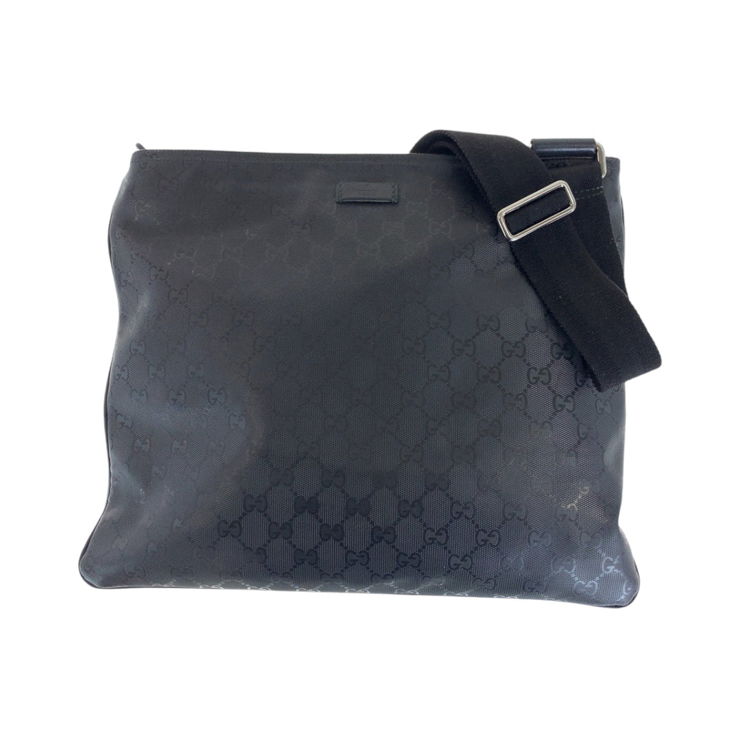 GUCCI Shoulder Bag 201446 PVC Black SilverMetal Shoulder Bag Messenger bag GG implementation mens Used Authentic