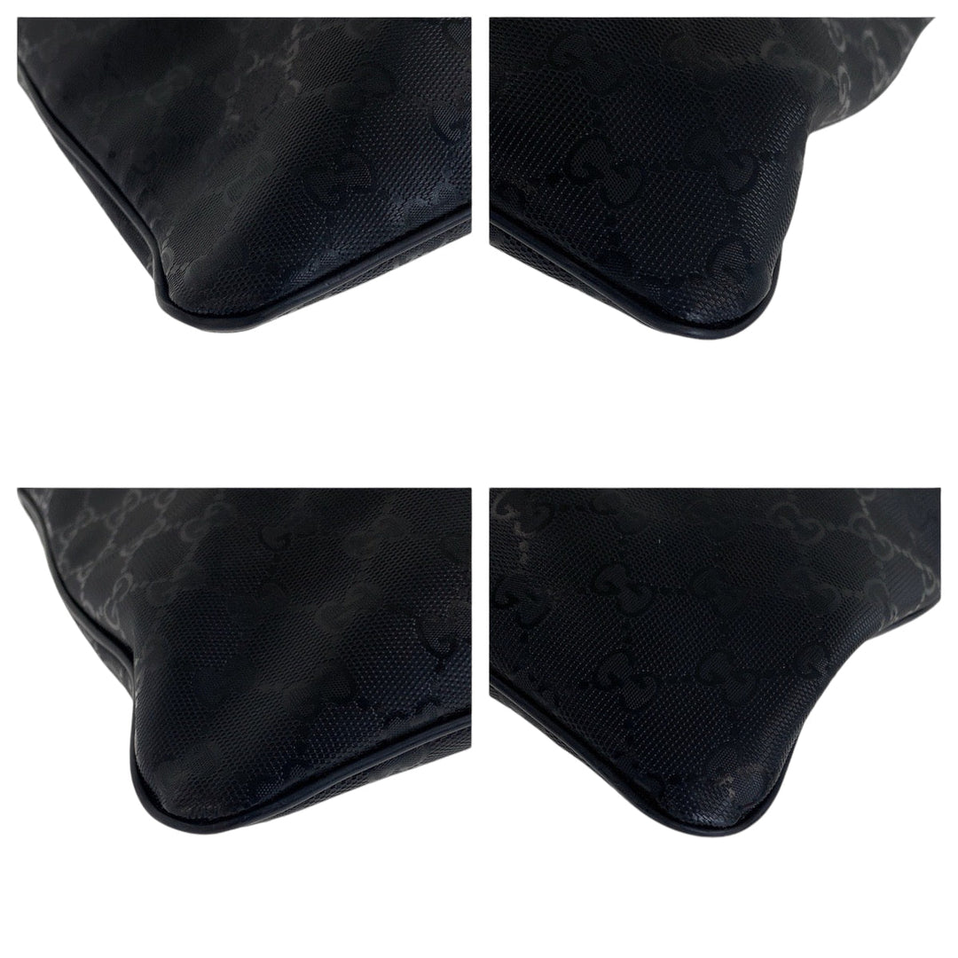 GUCCI Shoulder Bag 201446 PVC Black SilverMetal Shoulder Bag Messenger bag GG implementation mens Used Authentic