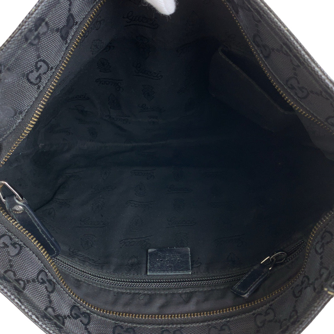 GUCCI Shoulder Bag 201446 PVC Black SilverMetal Shoulder Bag Messenger bag GG implementation mens Used Authentic