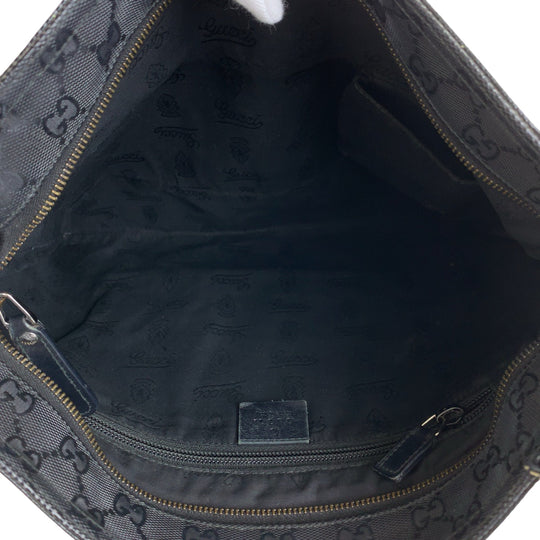 GUCCI Shoulder Bag 201446 PVC Black SilverMetal Shoulder Bag Messenger bag GG implementation mens Used Authentic