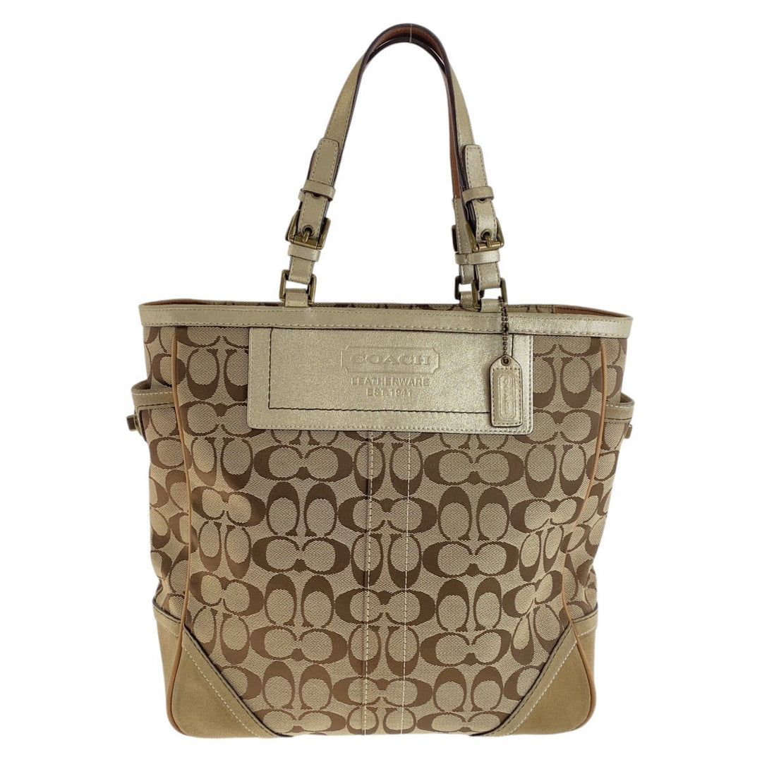 COACH Tote Bag canvas beige Signature