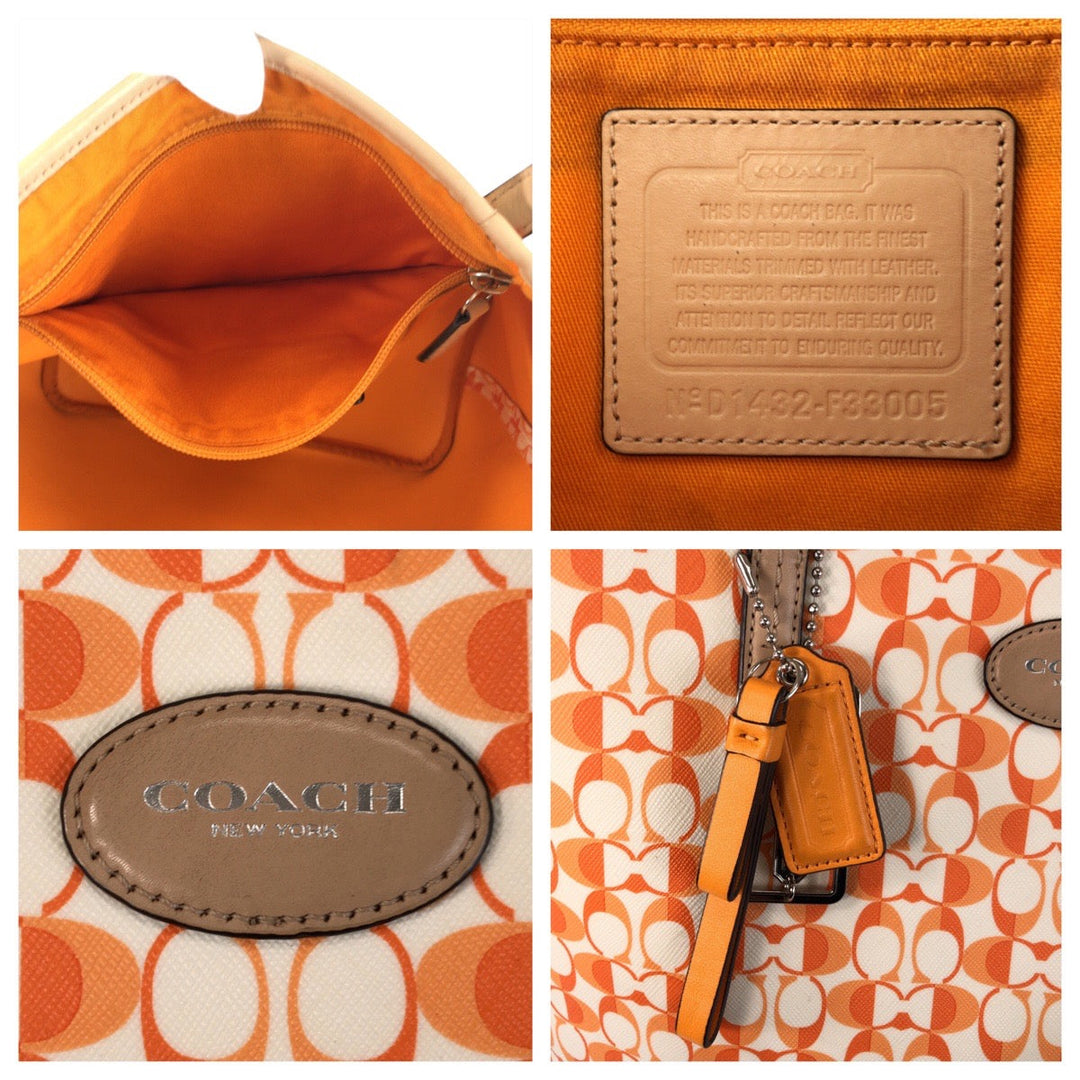 COACH Tote Bag PVC Orange Signature