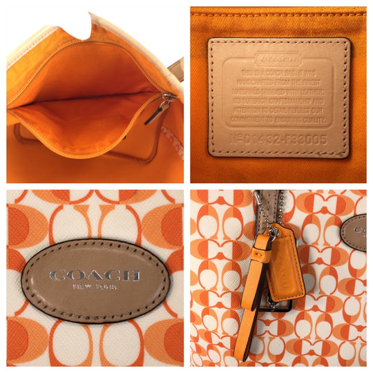 COACH Tote Bag PVC Orange Signature