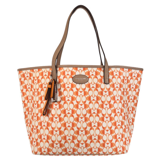 COACH Tote Bag PVC Orange Signature