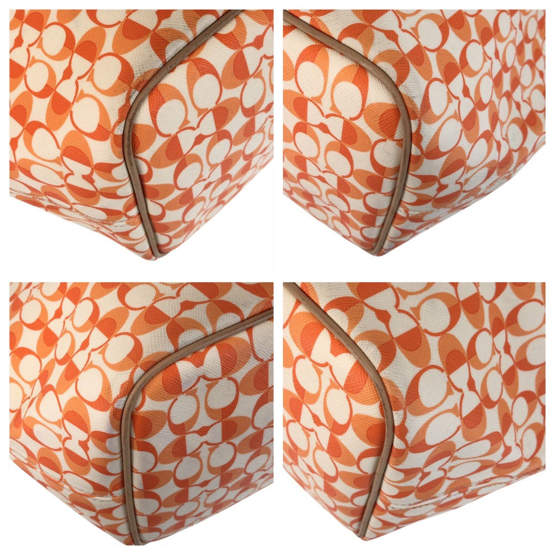 COACH Tote Bag PVC Orange Signature