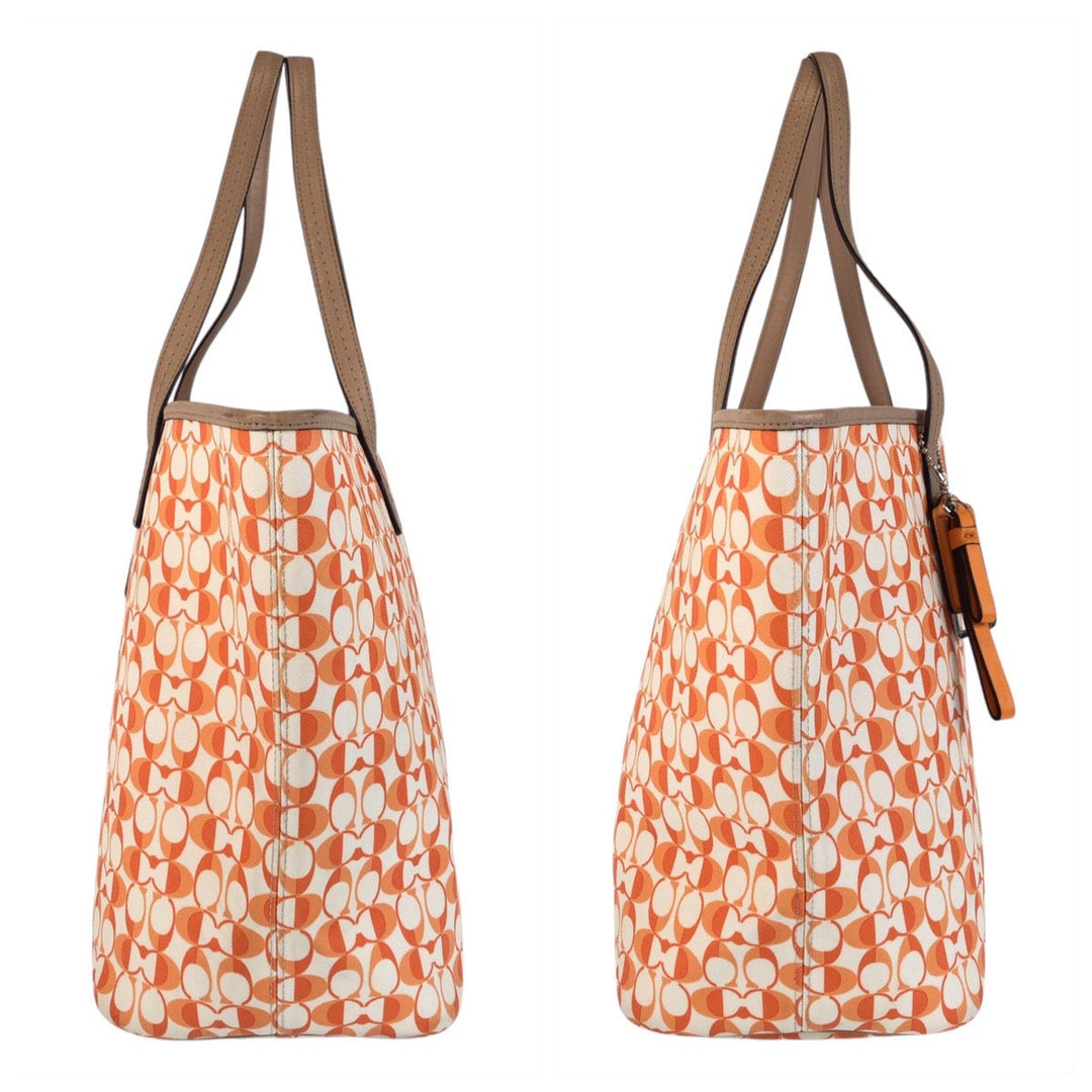 COACH Tote Bag PVC Orange Signature
