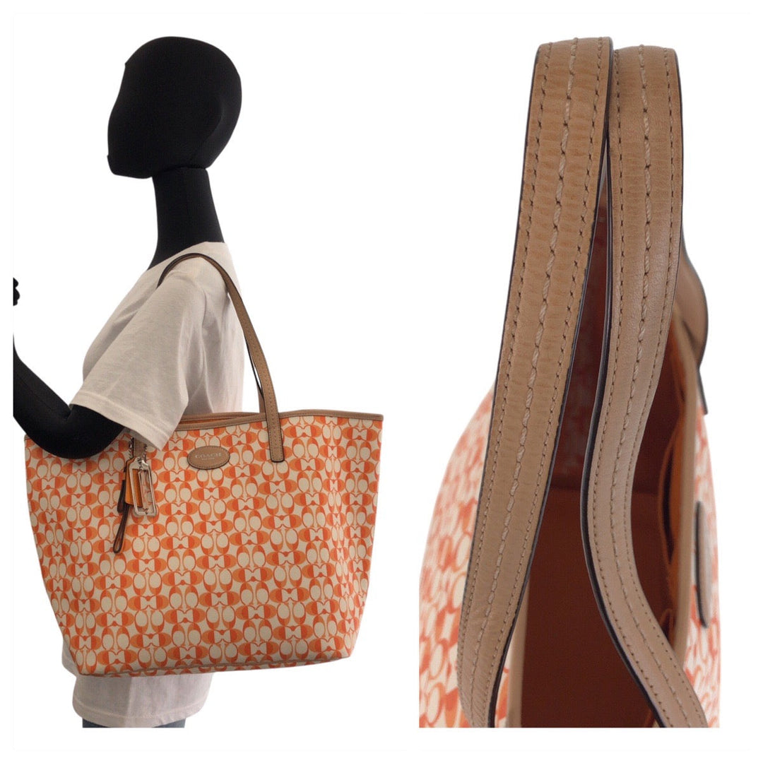 COACH Tote Bag PVC Orange Signature