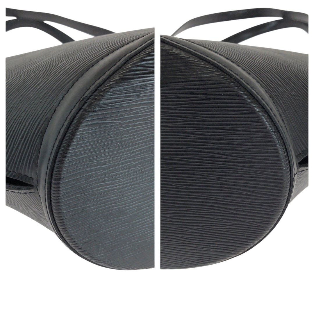 LOUIS VUITTON Tote Bag M52272 Epi Leather Black Gold Metal Tote Bag Shoulder Bag Handbag Epi Sun jack Women Used Authentic