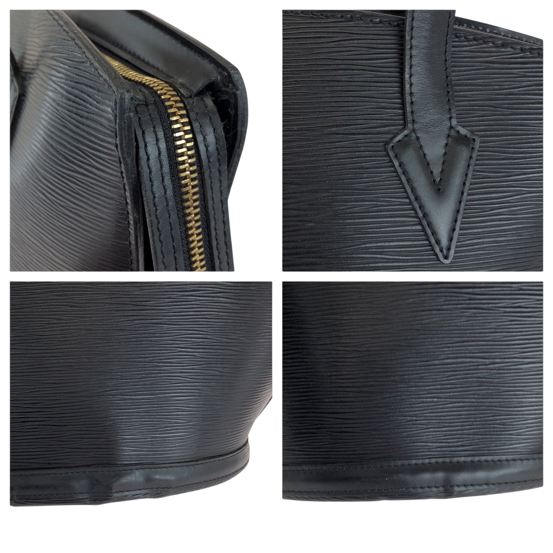 LOUIS VUITTON Tote Bag M52272 Epi Leather Black Gold Metal Tote Bag Shoulder Bag Handbag Epi Sun jack Women Used Authentic