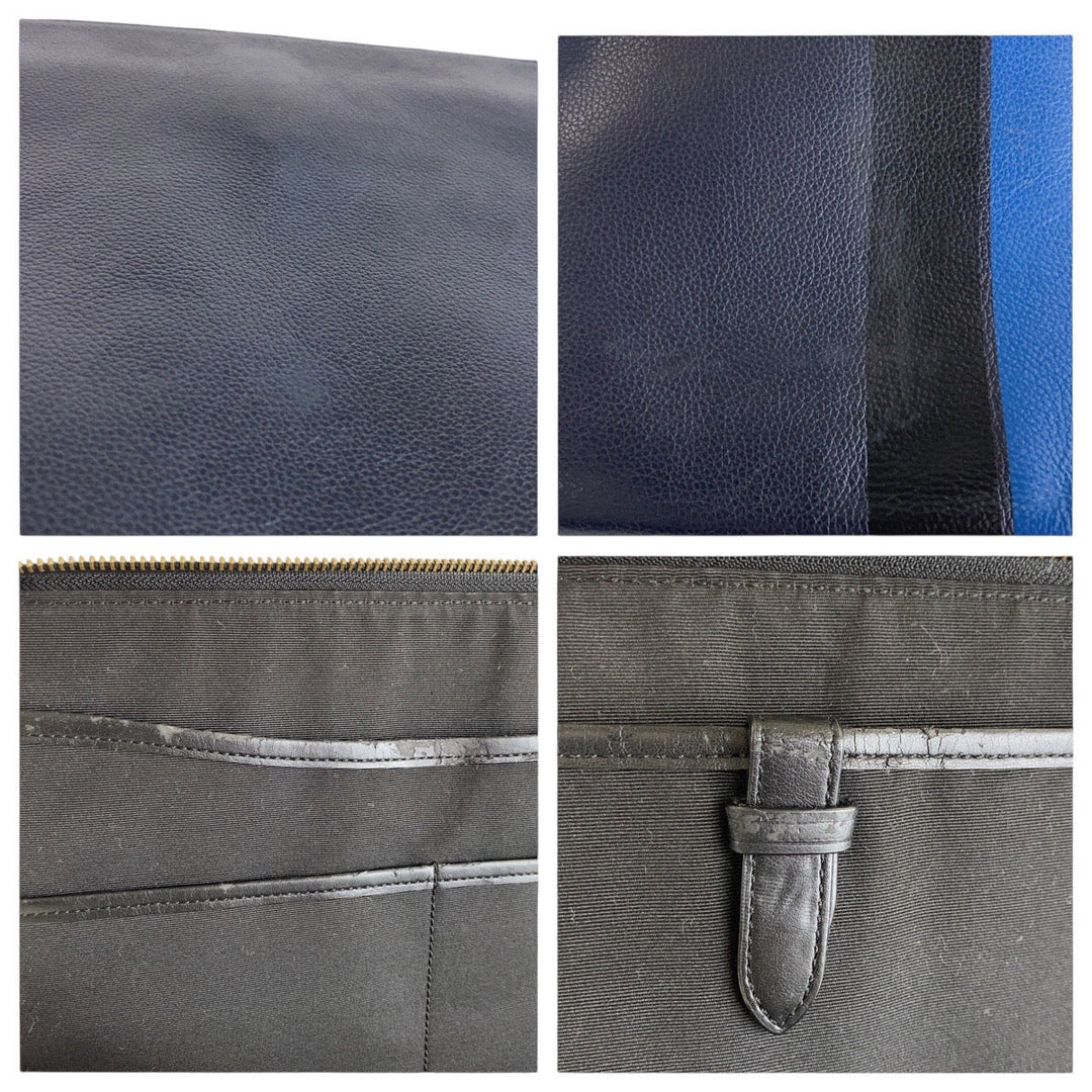 COACH Clutch bag leather Navy