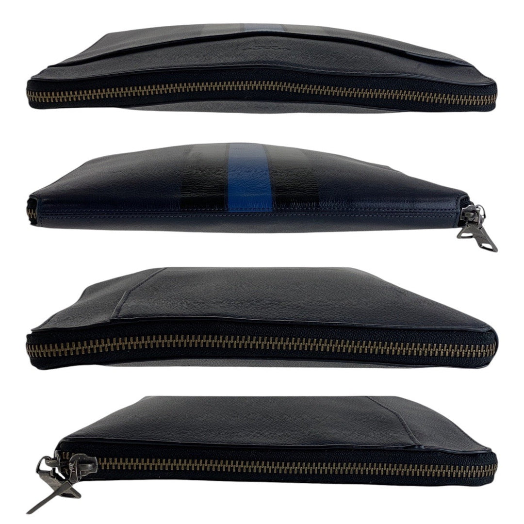 COACH Clutch bag leather Navy